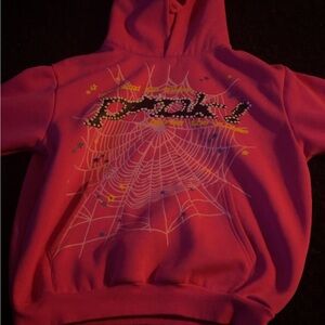 Kids Pink Hoodie with Web and Star Design Men’s small